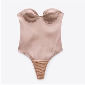 Zara Strapless Satin Bodysuit